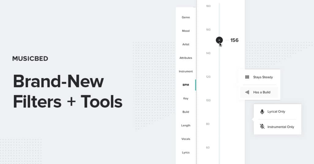 Brand new tools and filters at Musicbed